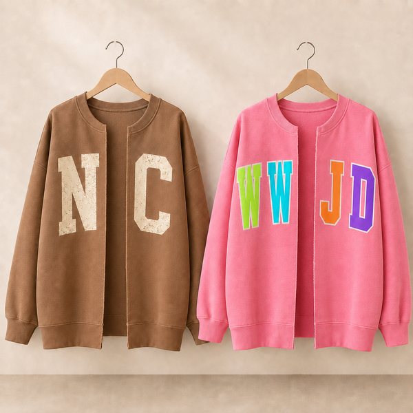 DTF Printed Cardigan Sweatshirts