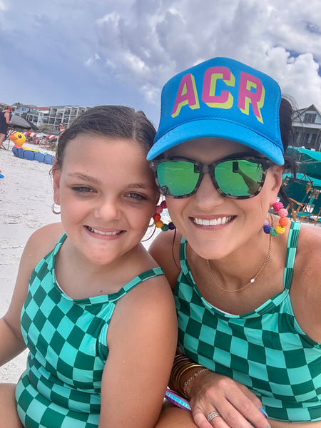 Colorblock Monogram Trucker Hats