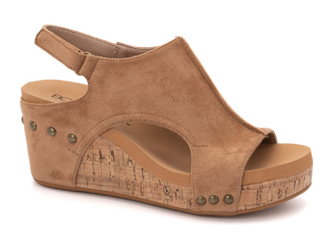 Corky Carley Wedge - Camel Suede