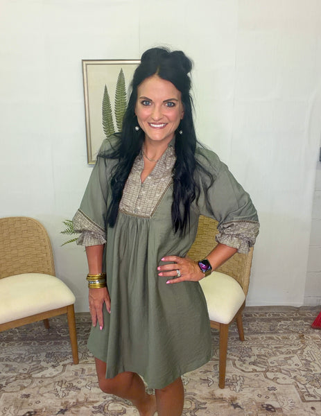 Maya Midi Dress- Green