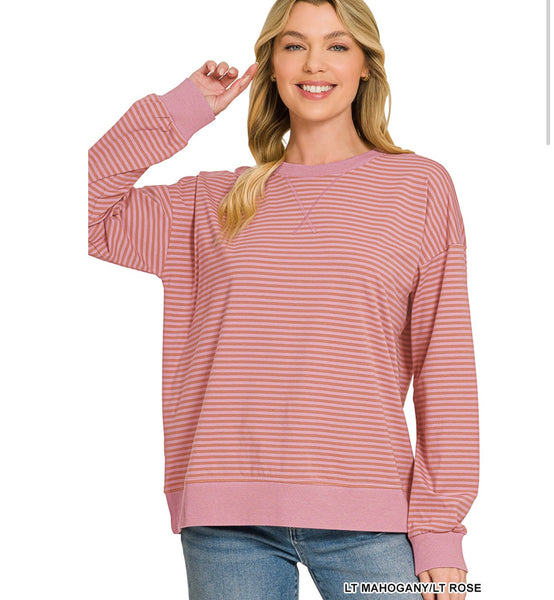 Embroidered Stripe Pullovers