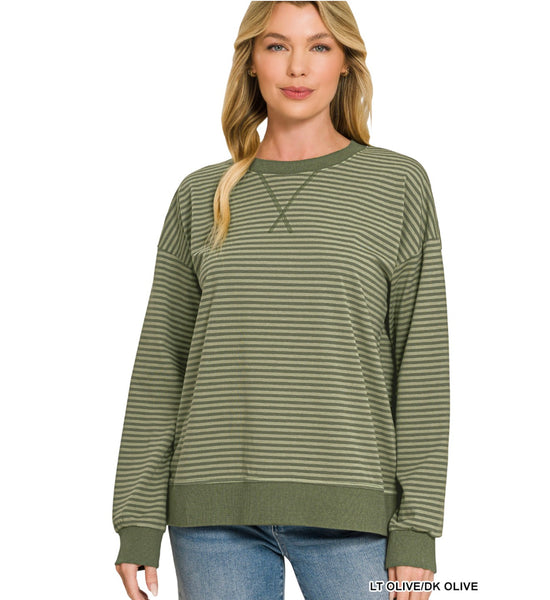 Embroidered Stripe Pullovers