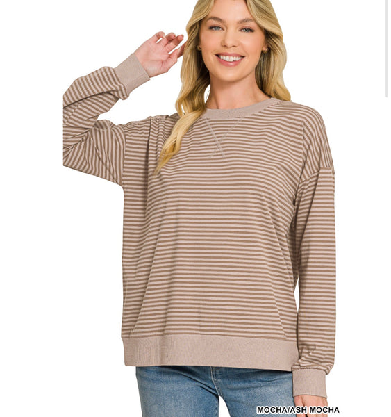 Embroidered Stripe Pullovers