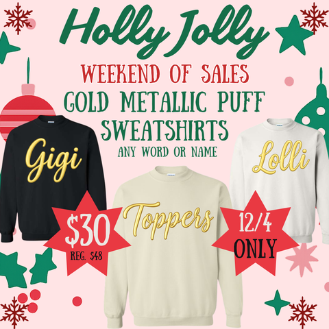 Gold 3D Puff Printed Sweatshirts