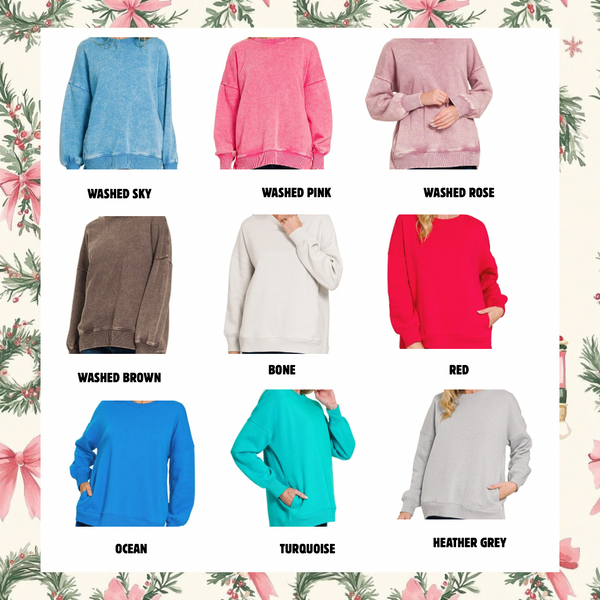 Pocket Zenana Sweatshirts