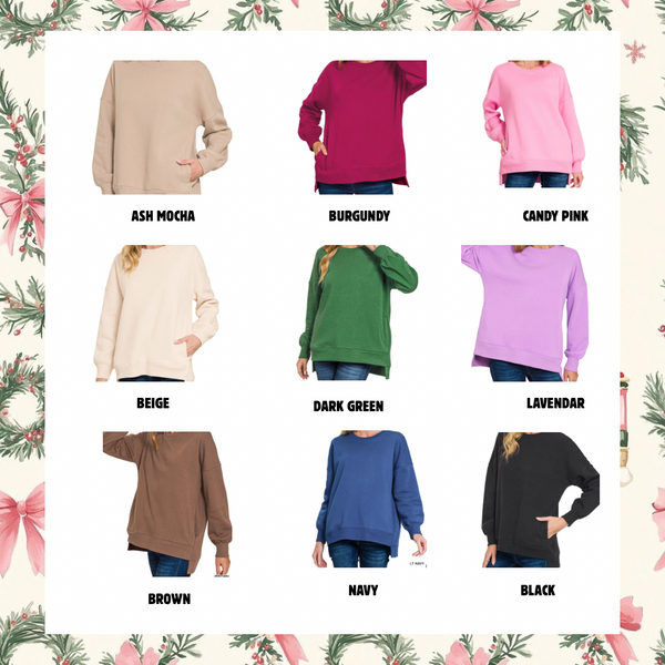Pocket Zenana Sweatshirts