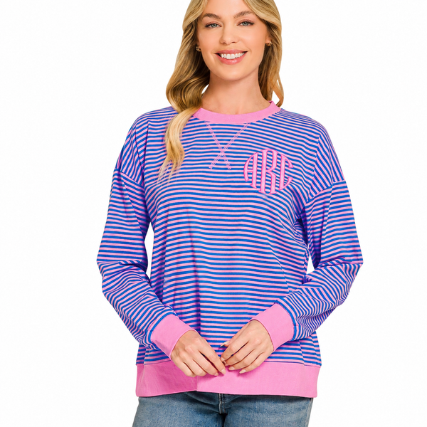 Embroidered Stripe Pullovers