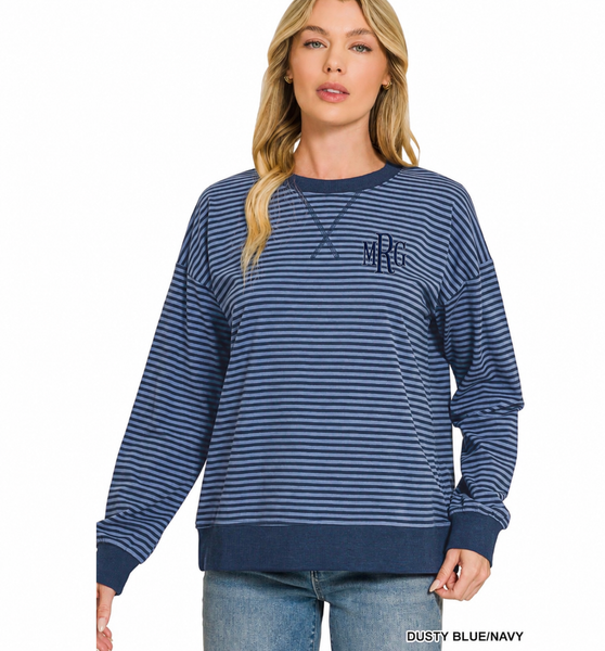 Embroidered Stripe Pullovers