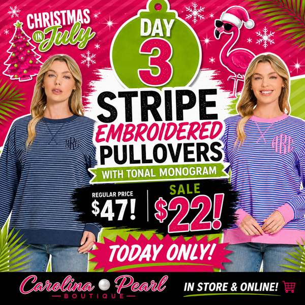 Embroidered Stripe Pullovers